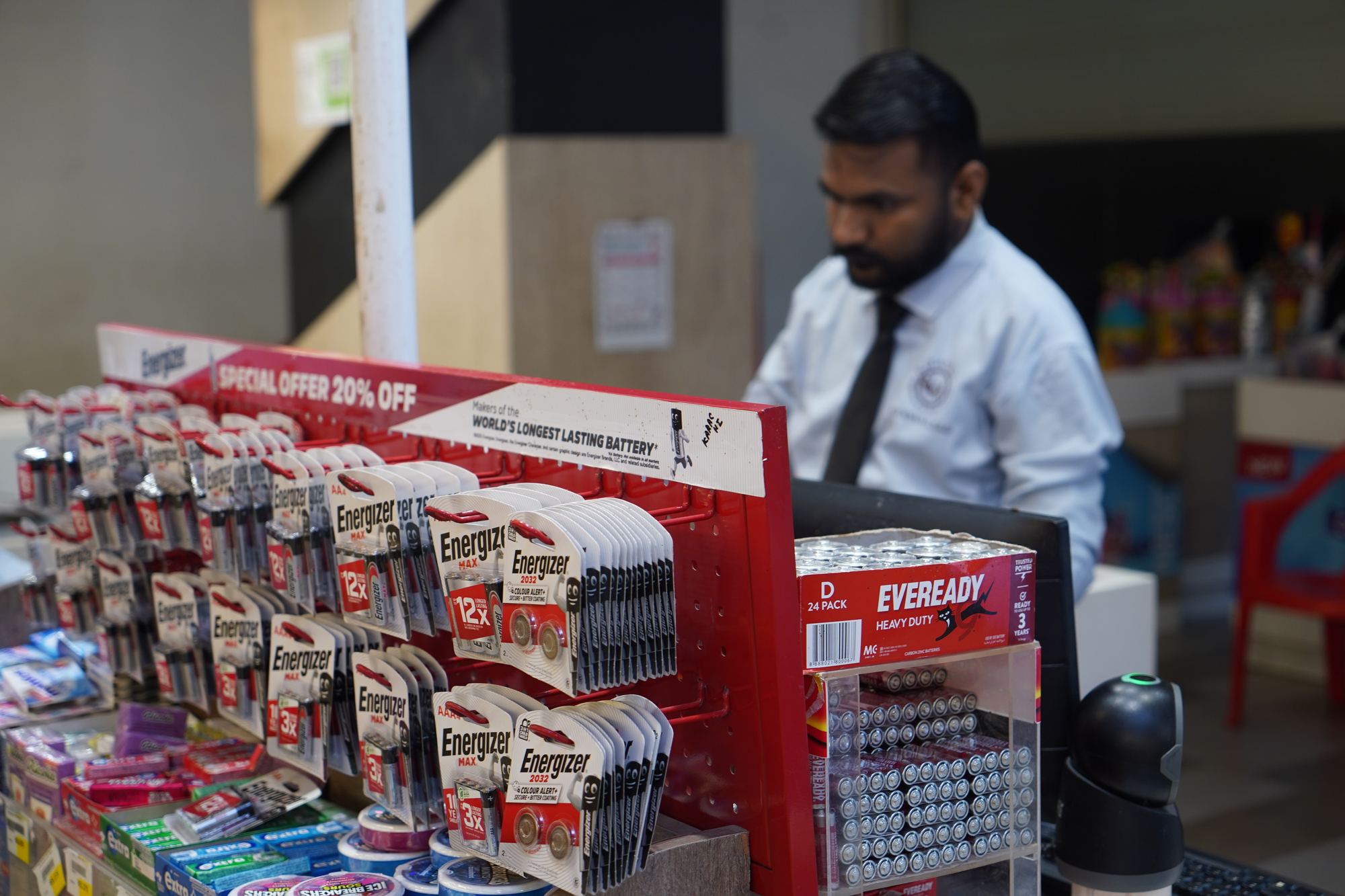 Energizer checkout display in a Pakistan store