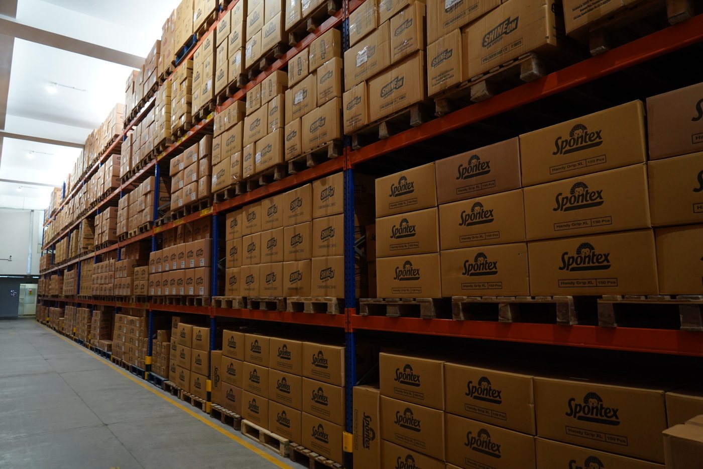 Shine On and Spontex stock racked at KCIP